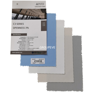 Brandbestendige draperie rollen Blackout Roller Shade Polyester zonnebrandstofstof