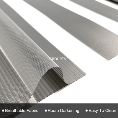 kopen 100% polyester moderne rolluiken Zebra stof met dubbele laag ontwerp voor licht controle privacy online vervaardiging