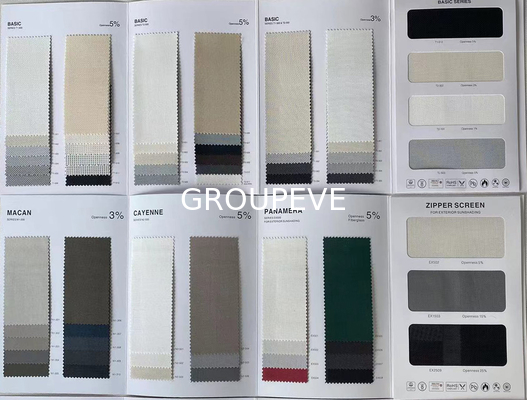5% openheid PVC-gecoat glasvezel zonnebrandstof voor buitenste rolluiken