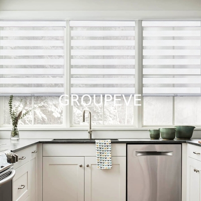 kopen 100% polyester half-venster blackout jacquard zebra vervangend stof rolluiken schaduwen rolluiken sluiers zonnebrandstof zebra stof online vervaardiging