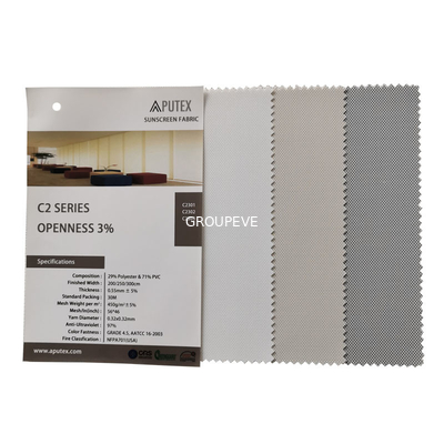 Goede prijs. Wit Beige Grijs 3% Openheid 30% Polyester En 70% PVC Solar Screen Roller Blinds Stoffen online