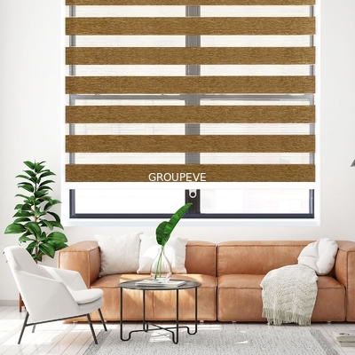 Goede prijs. Luxe draadloze Zebra Roller Blind 100% Stof Venster Gordijn Schaduw online