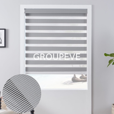 Goede prijs. 100% polyester Gestreepte Zonneblinden met de Semi Strepen van de Elektriciteitspannetextuur voor Vensters online