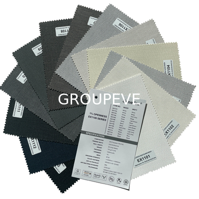 Goede prijs. 1% Openheid Buiten Solar Polyester En PVC Roller Blinds Stoffen Voor Vensterbehandeling online