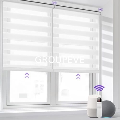 Goede prijs. Dag en nacht dubbele laag stof accu motor werking gemotoriseerde zebra blinds voor ramen online