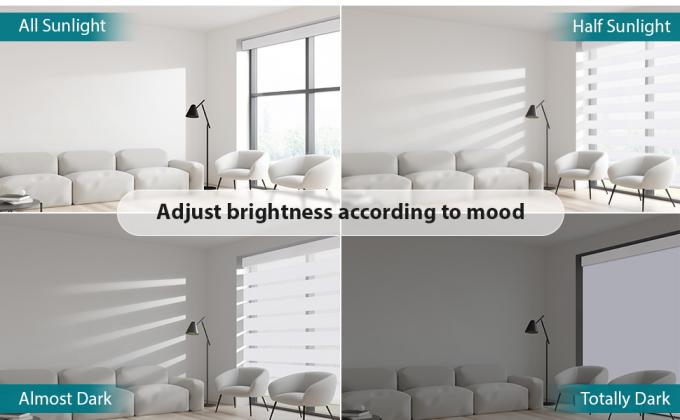 50mm 75mm Double Layer Blackout Zebra Blinds Fabric No Light Leakage  3